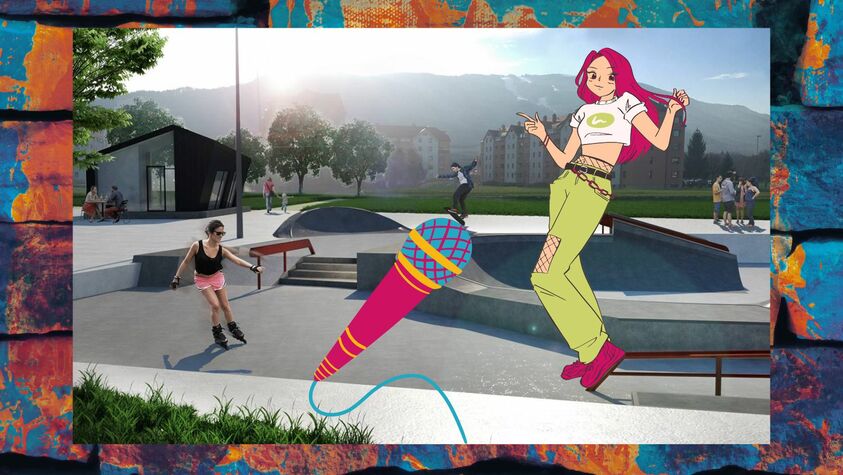 Ilustracija za hip hop dogodek na Skate parku